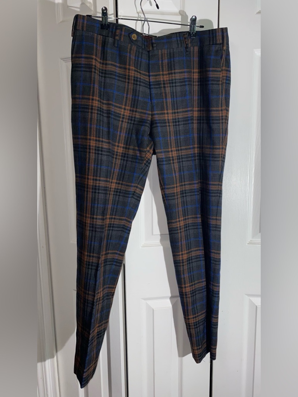 PT01 PT Torino Men’s 52 IT, US 36 Plaid Dress Pants 100% Virgin Wool AA19